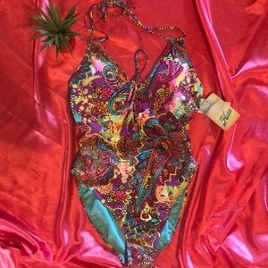 NWT Hobie Paisley Colorful Swimsuit